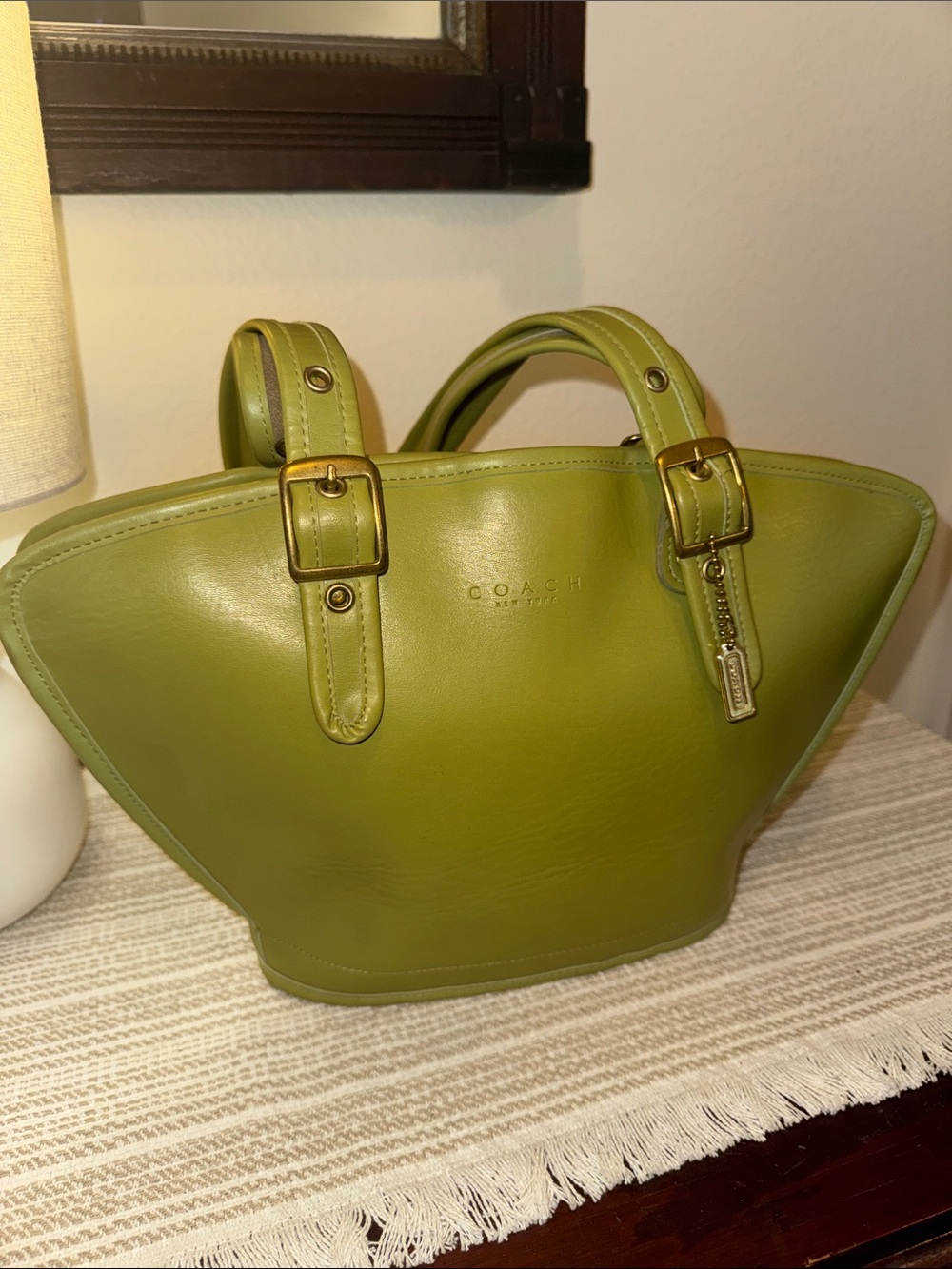 Coach Vintage Kiwi Green Leather Bag